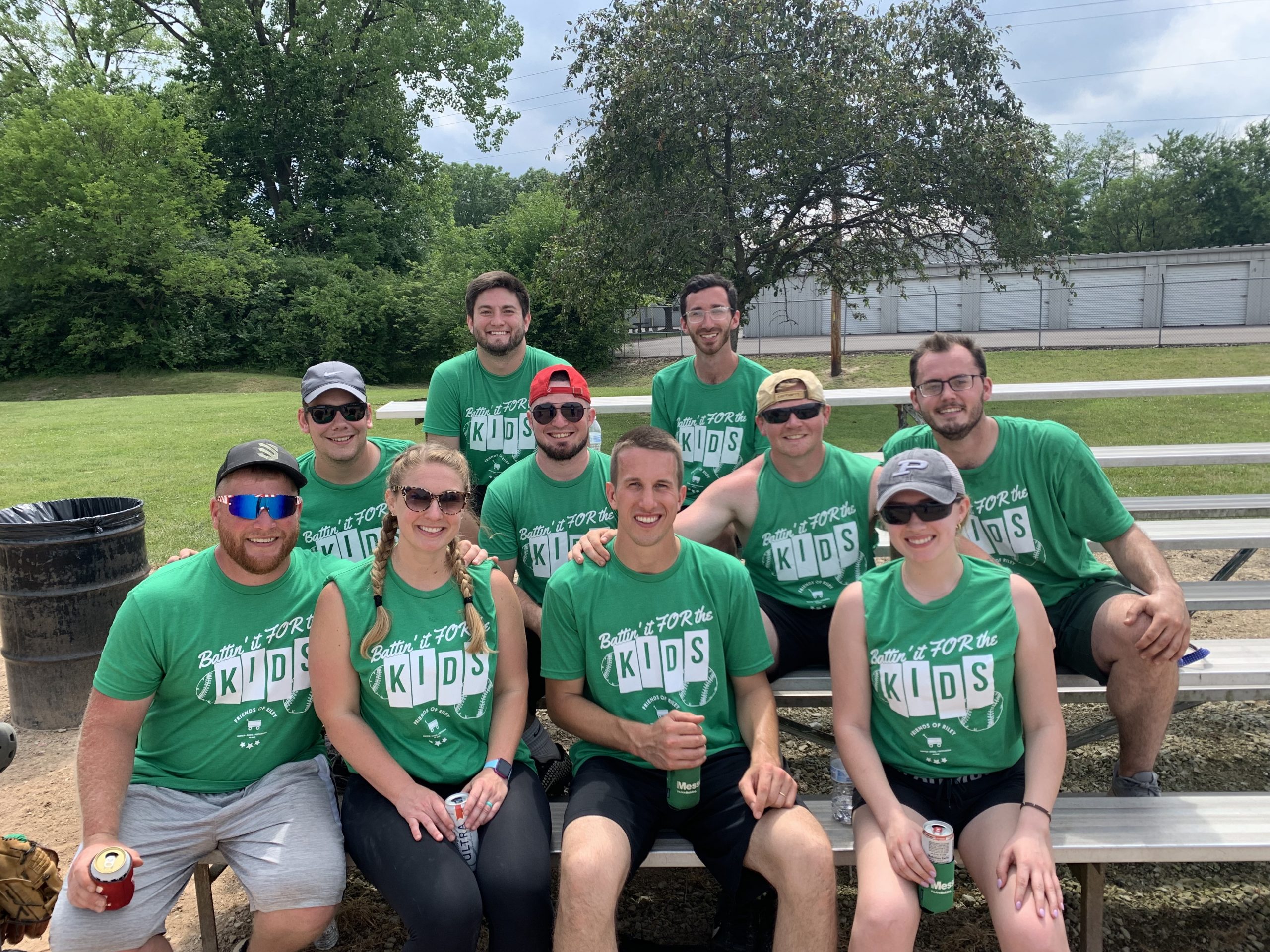 Group of Messer Construction Co employees posing for the camera in matching t shirts