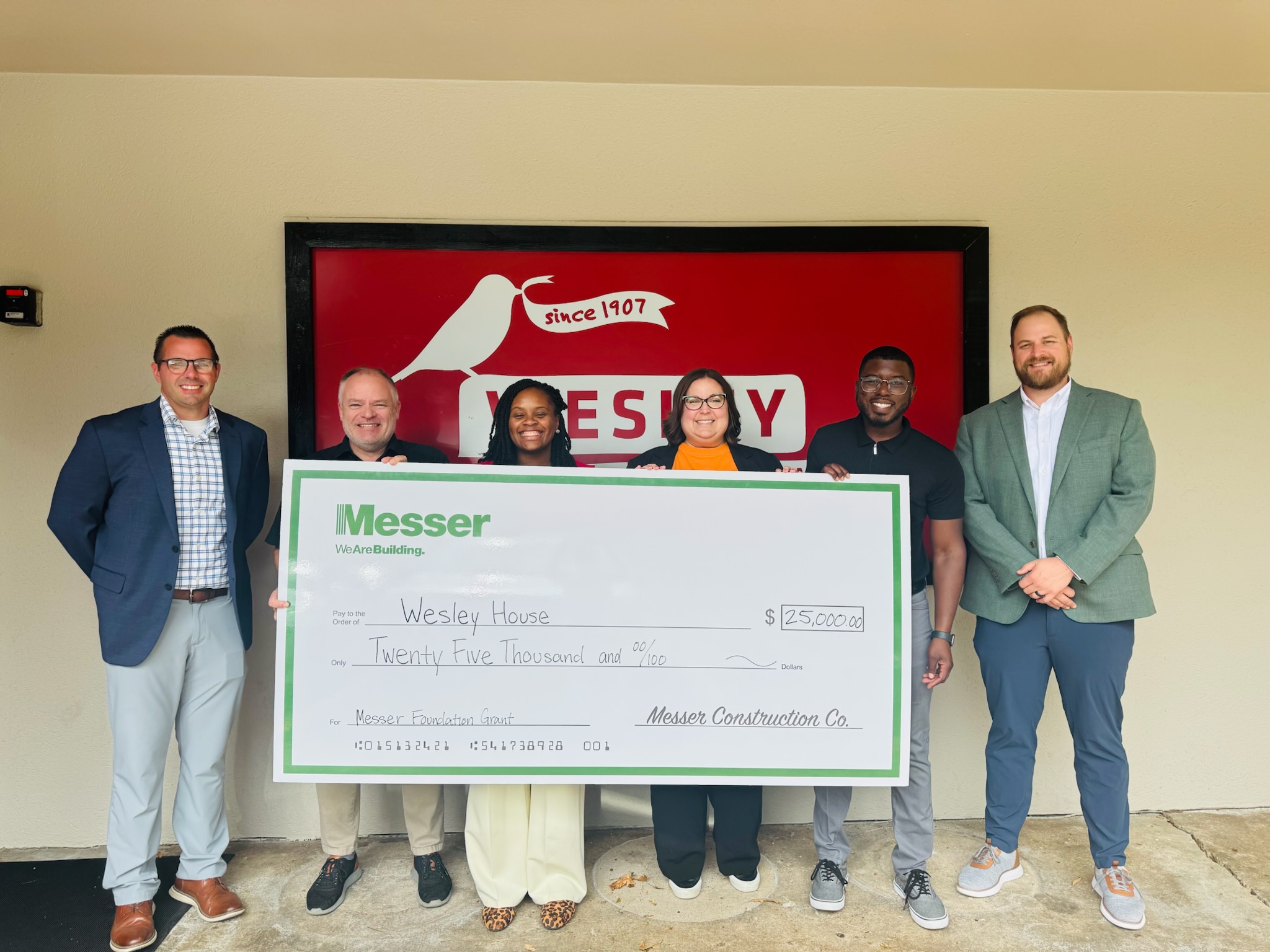 Wesley House Foundation Grant Check Presentation