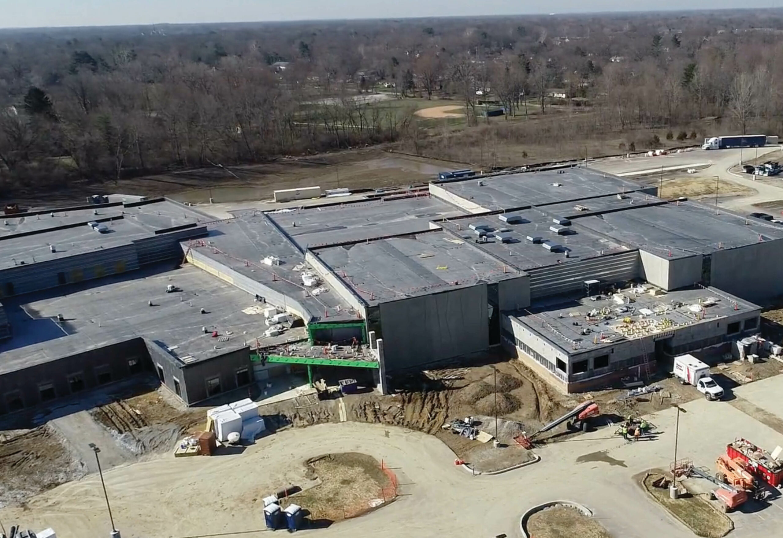 Aerial photo of under construction Northview school