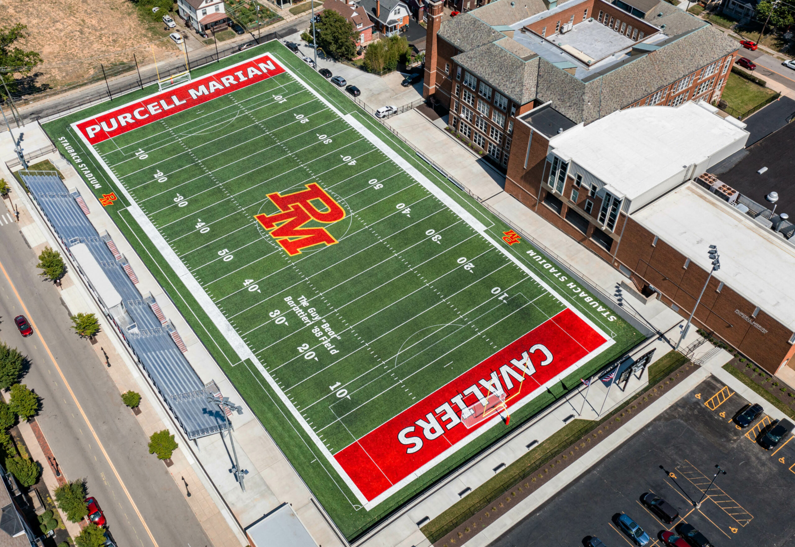 Aerial photo of Purcell Marian Staubach Stadium
