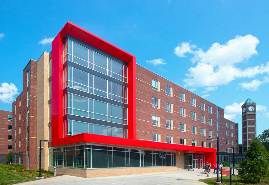 Exterior photo of University of Louisville Belknap Residence Hall